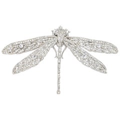 KJL Kenneth Jay Lane Large Silver Crystal Dragonfly Pin Brooch