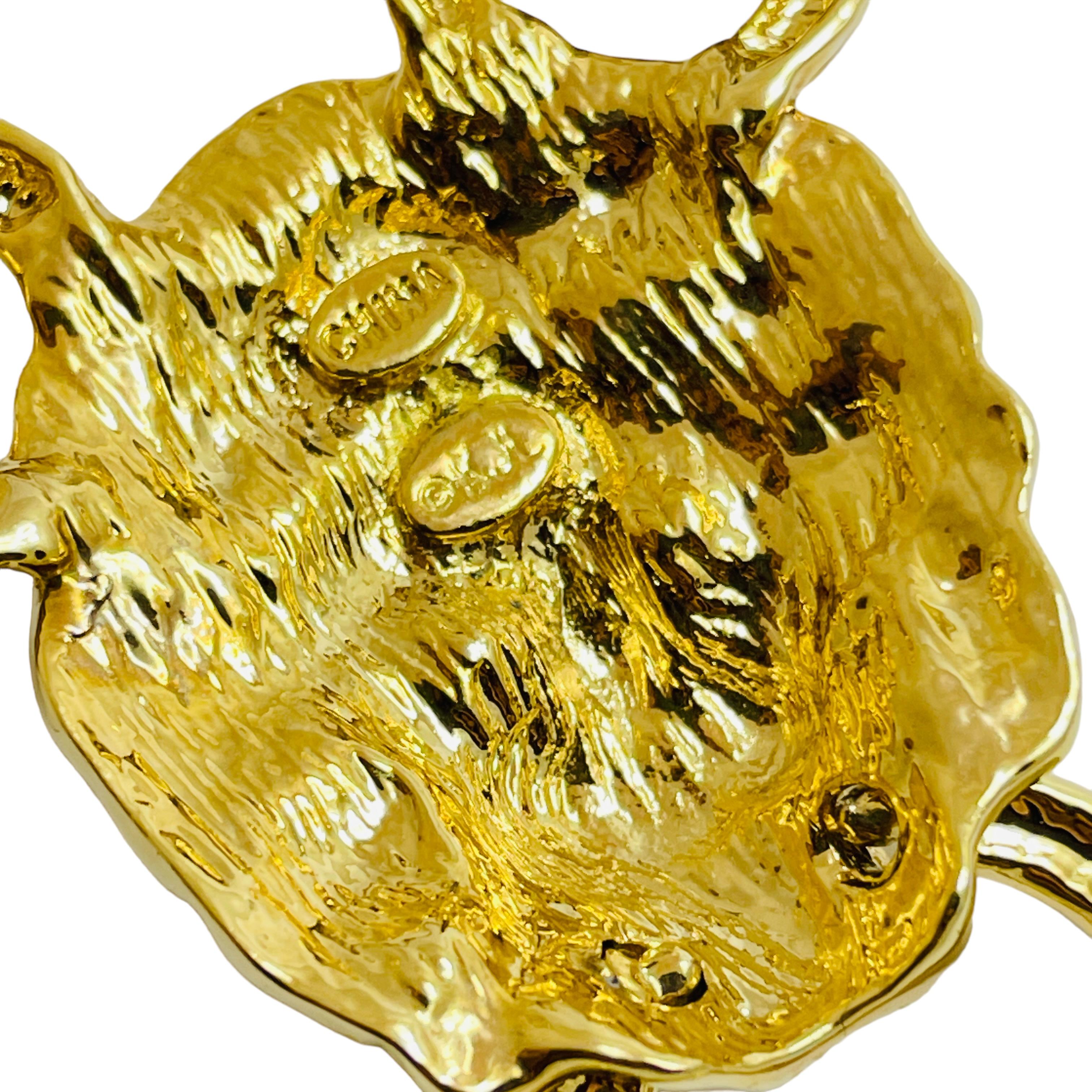 KJL KENNETH JAY LANE firmado oro leones aldaba puerta diseñador pasarela collar en venta 1