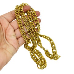 KJL - KENNETH JAY LANE - Collier en chaîne de créateur vintage signé et doré.