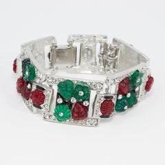 KJL Kenneth Jay Lane Tutti Frutti Fruit Salad Art Deco Link Bracelet