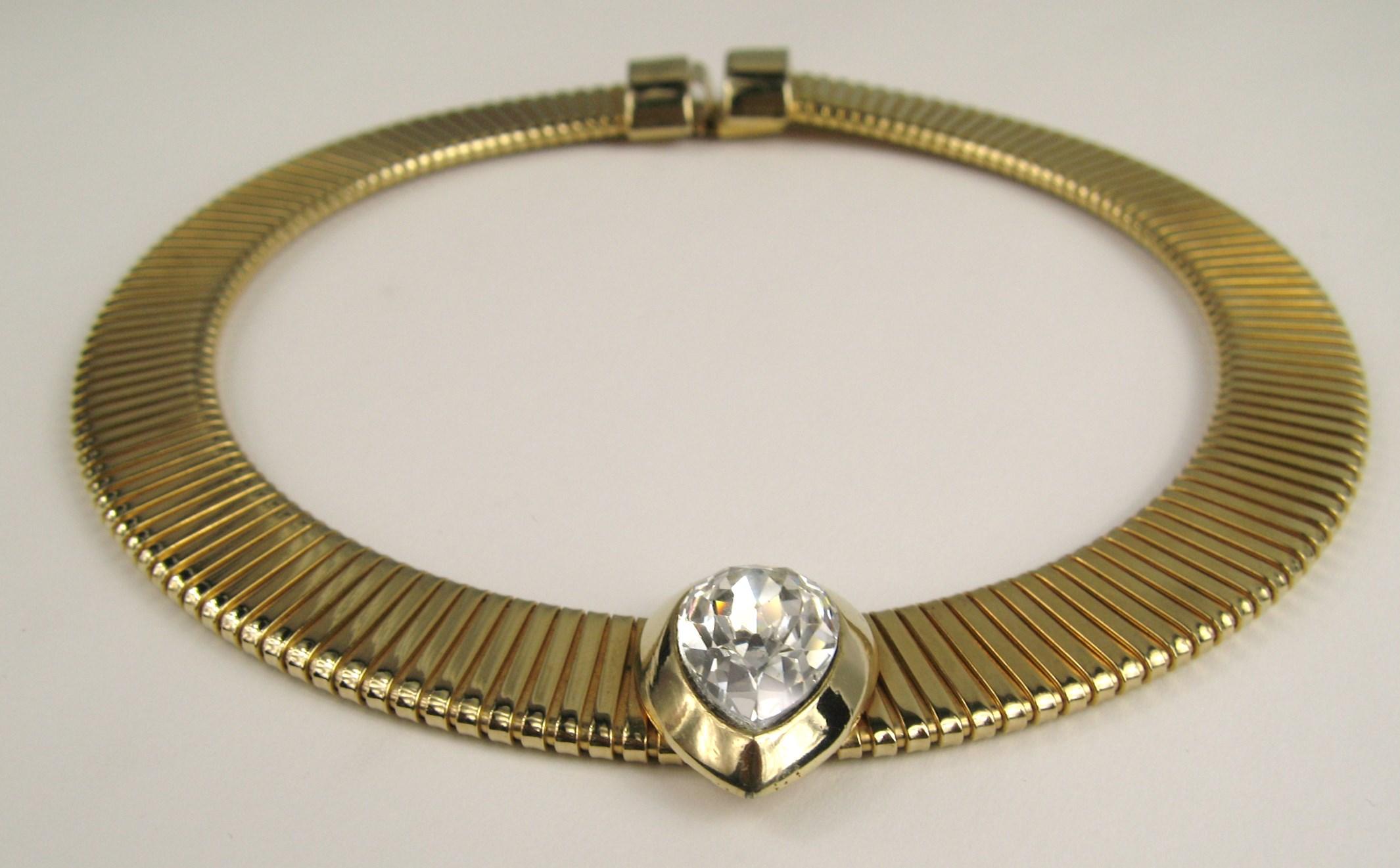 Oversize Gold Tone Omega Necklace .64