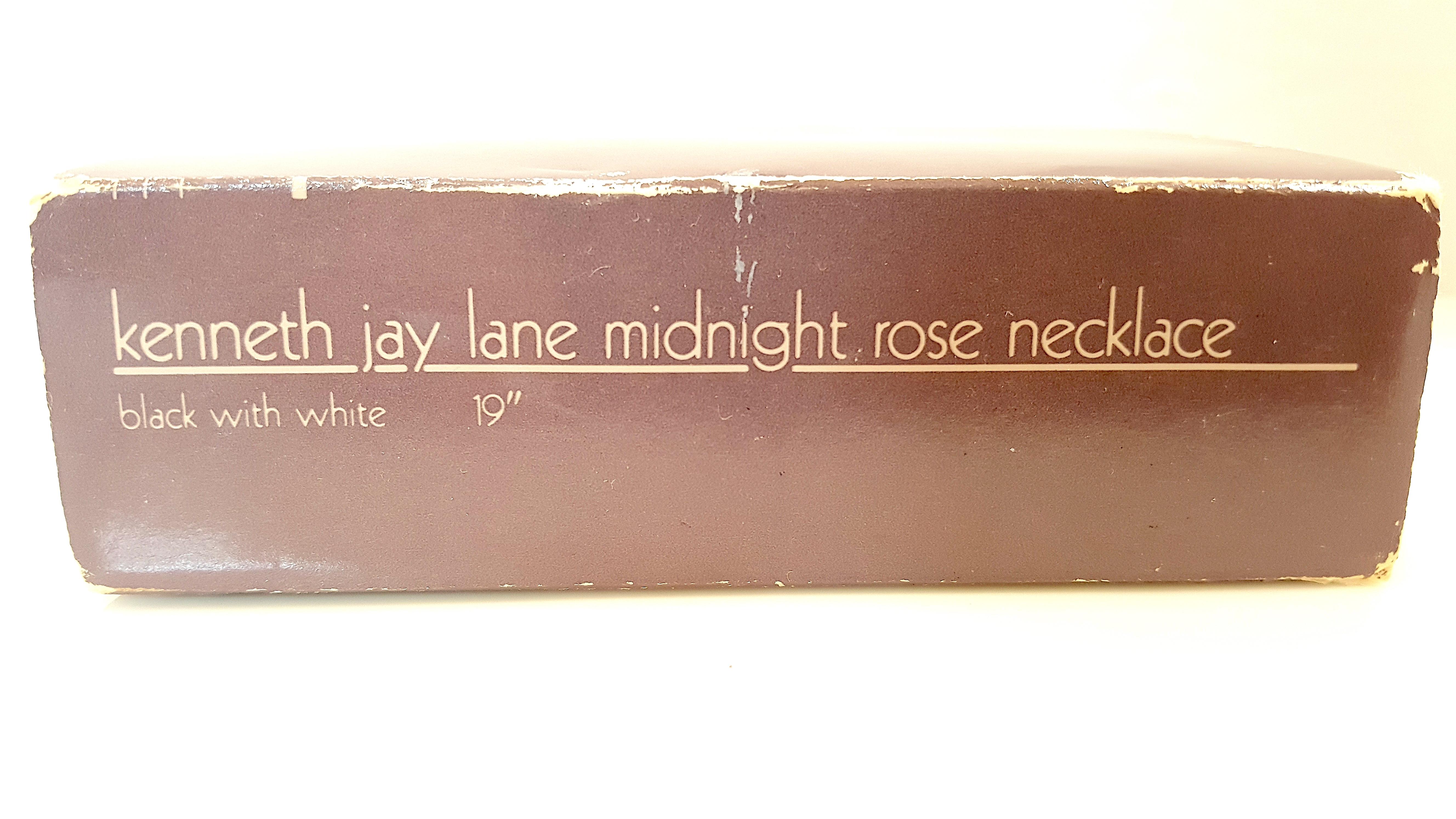 KJL 1980er Jahre MuseumCollectedDesigner Zweireihige MidnightRose-Halskette mit Schachtel Damen im Angebot