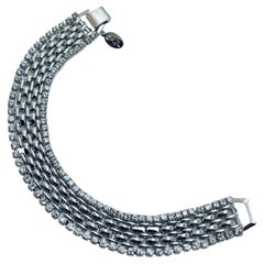 KJL signed vintage silver crystals designer runway bracelet
