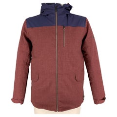 KJUS Size M Burgundy Navy Color Block Polyester Wool Zermatt Jacket