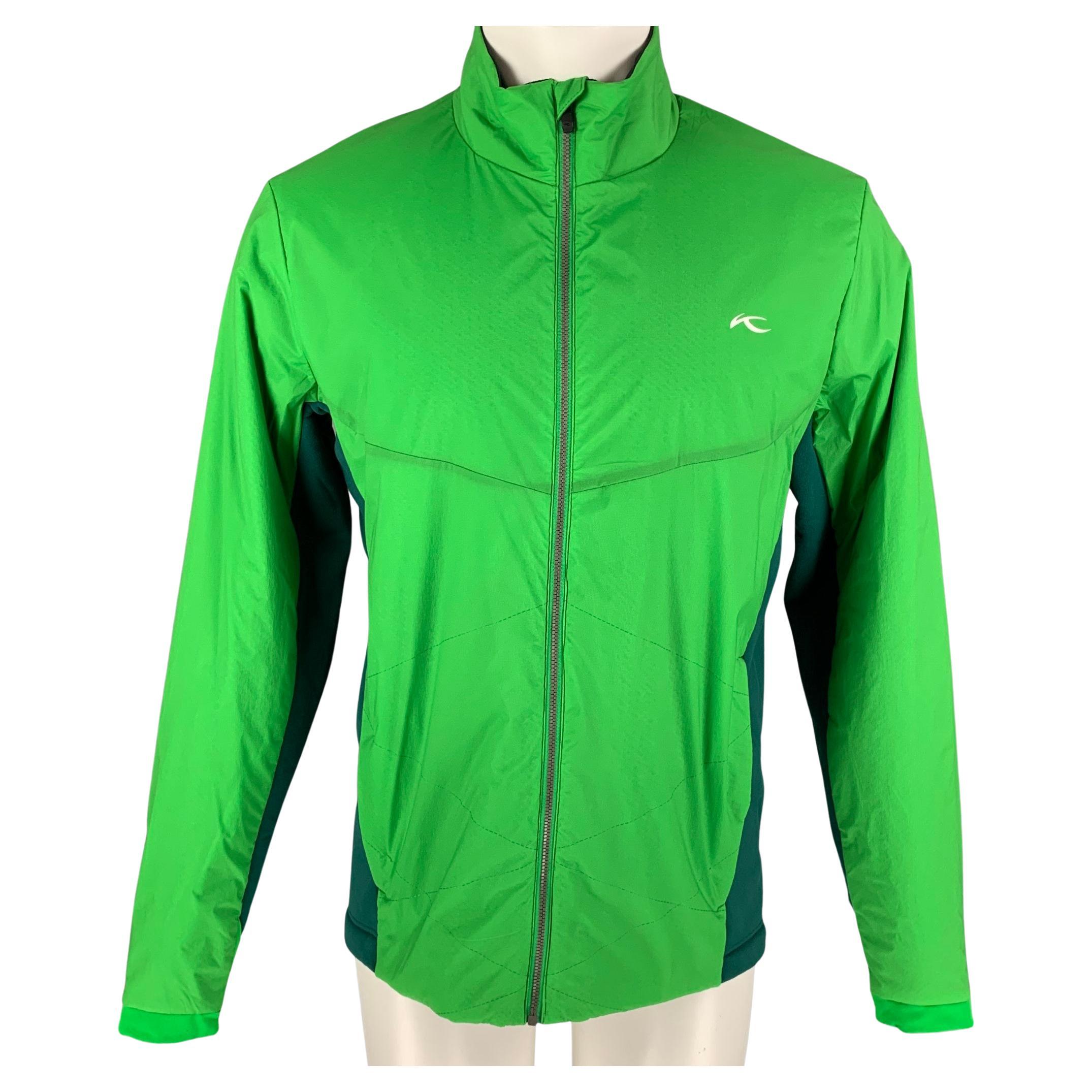 KJUS Size M Green Two Toned Nylon Blend Zip Up Jacket For Sale at 1stDibs