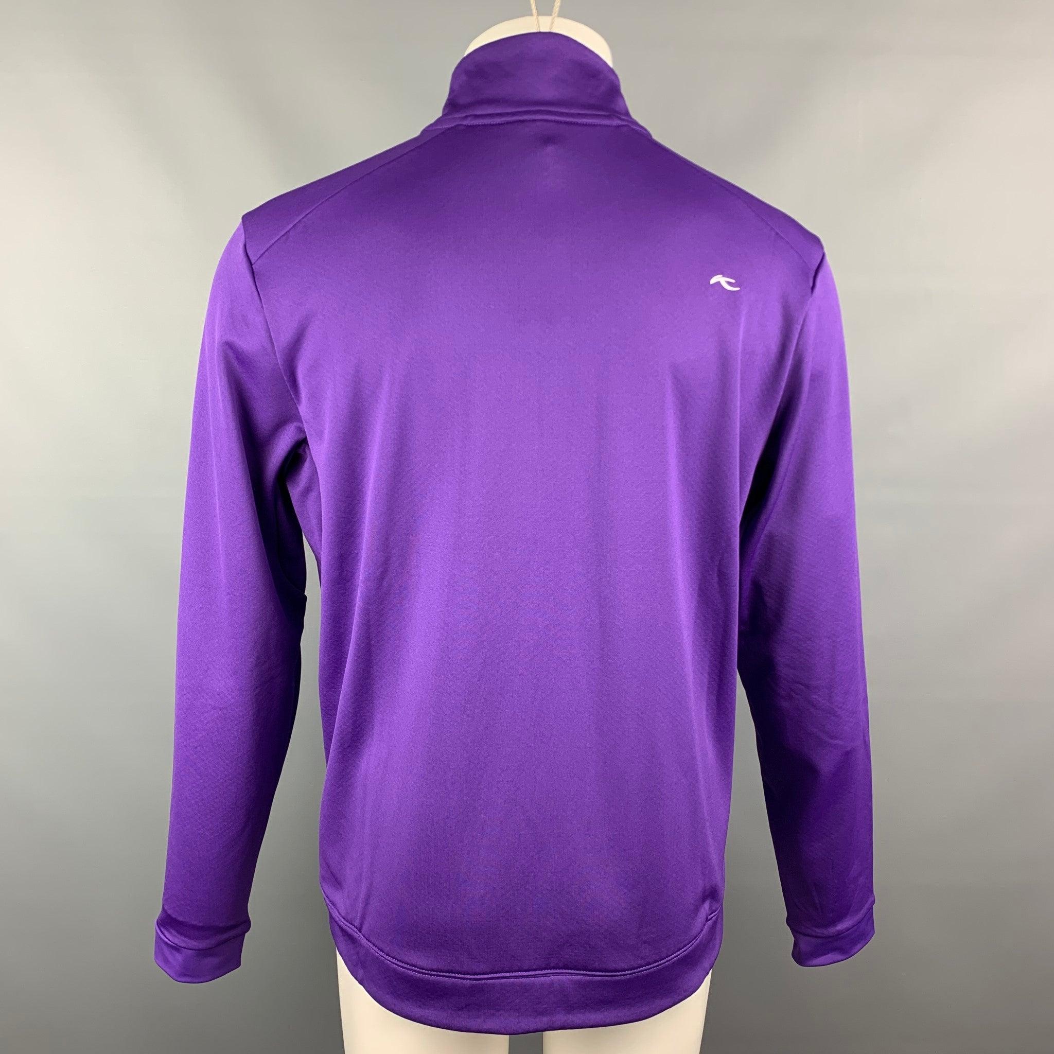 KJUS Size M Purple Polyester Zip Up Diamond Fleece Jacket In Good Condition For Sale In San Francisco, CA