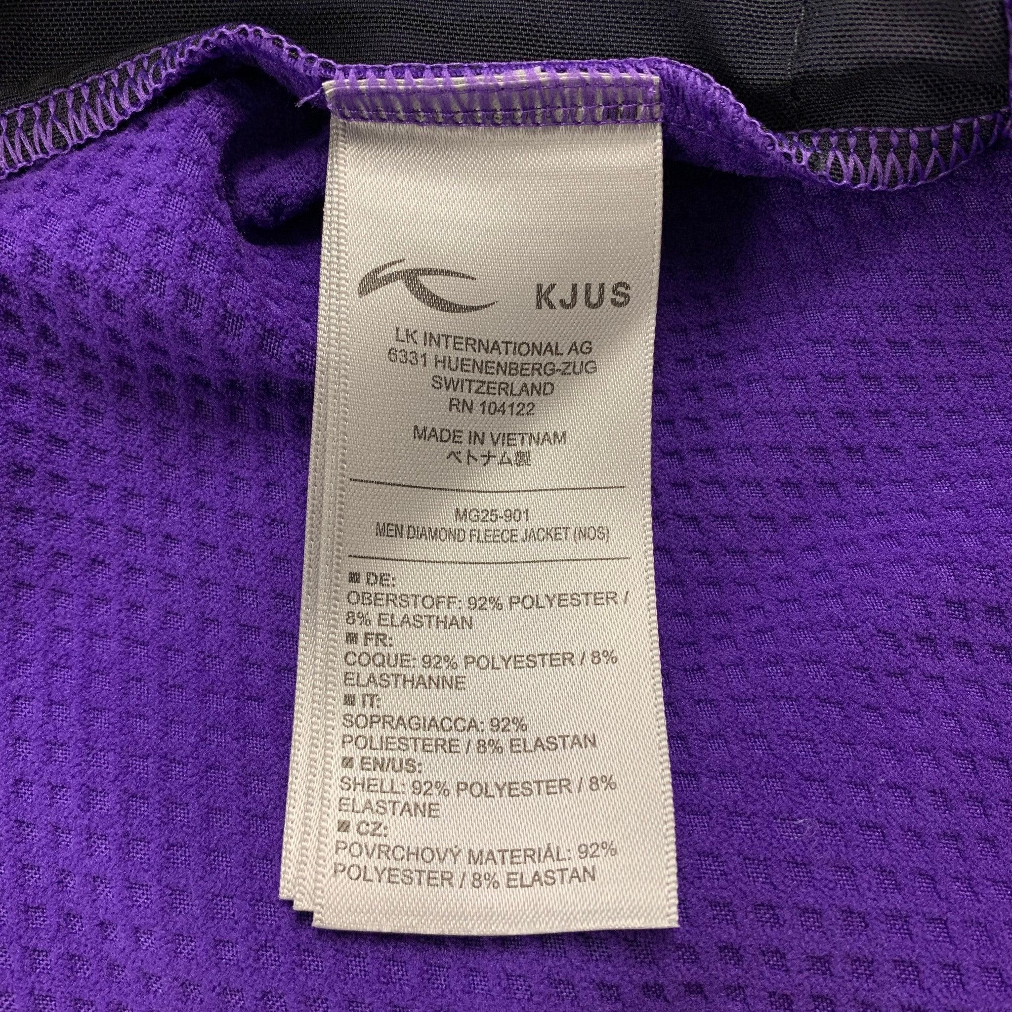 Men's KJUS Size M Purple Polyester Zip Up Diamond Fleece Jacket For Sale