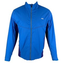 KJUS Talla M Azul Real Púrpura Dos Tonos Mezcla De Nylon Chaqueta Con Cremallera