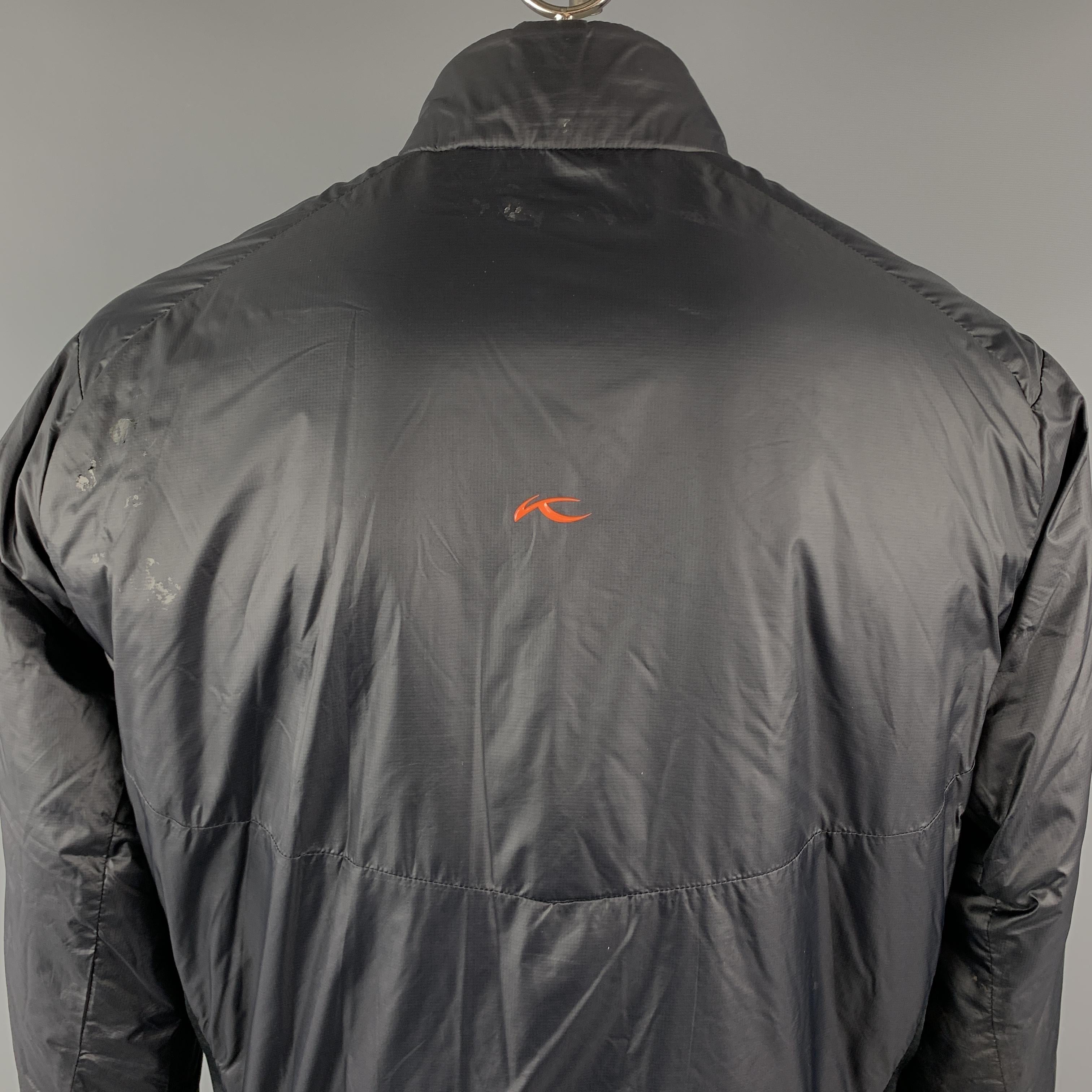 Men's KJUS Size XL Black Polyamide High Collar Full Zip Zip Pockets Jacket