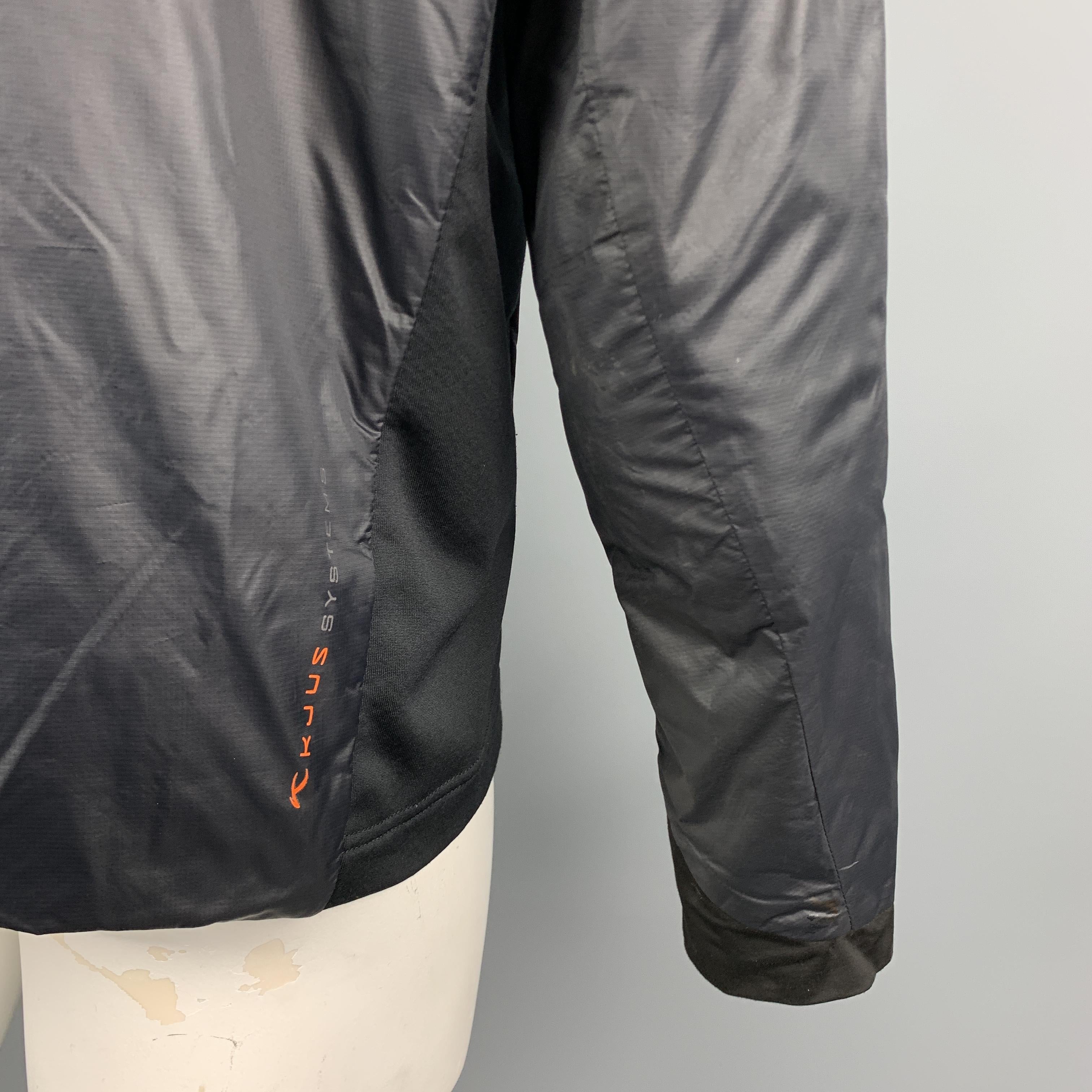 KJUS Size XL Black Polyamide High Collar Full Zip Zip Pockets Jacket 1