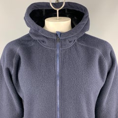 KJUS Size XXL Navy & Charcoal Polyester Blend Hooded Zip Up Jacket