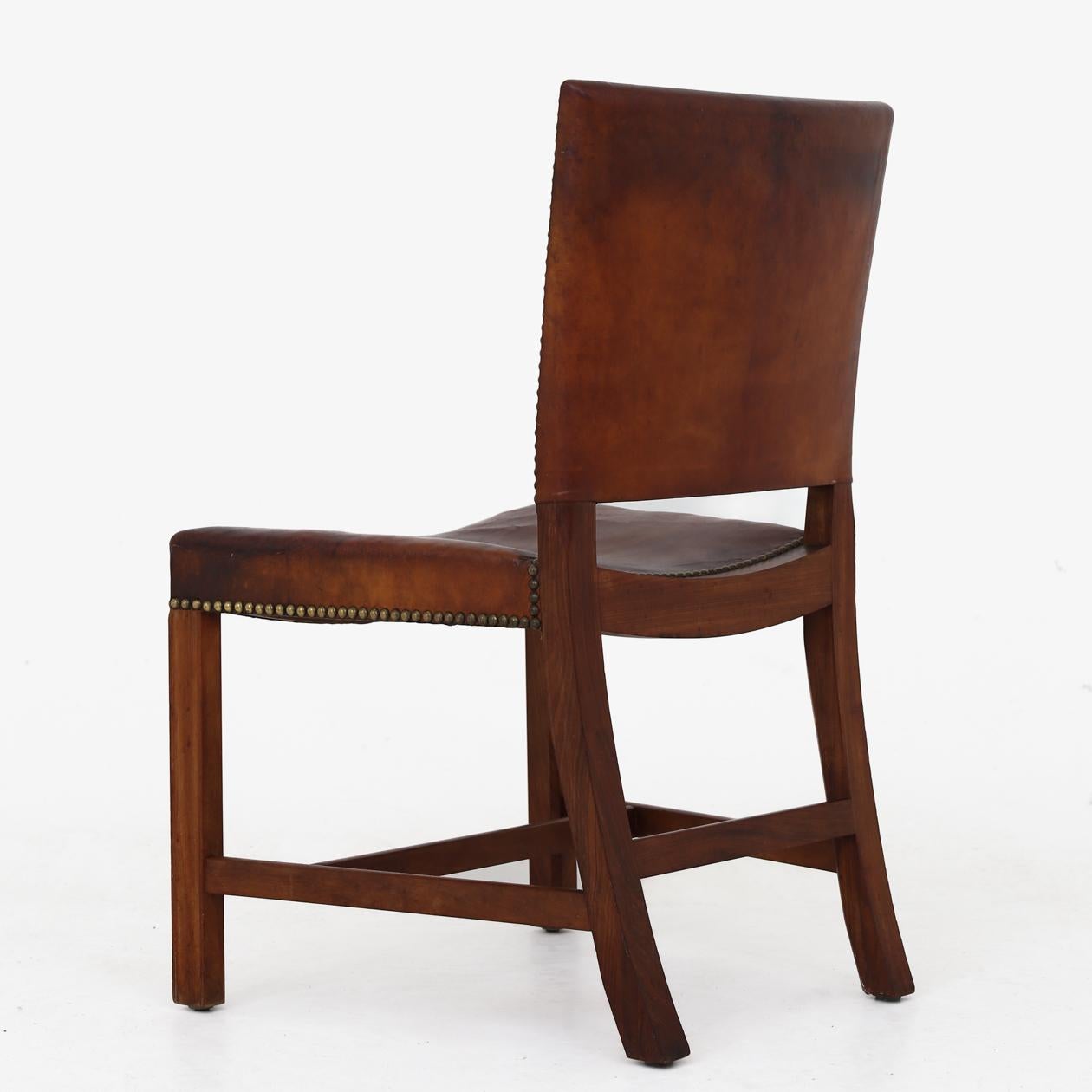 KK 3949 - 'The Red Chair' / 'Barcelona' chair in mahogany and patinated Niger leather. Kaare Klint / Rud. Rasmussen.