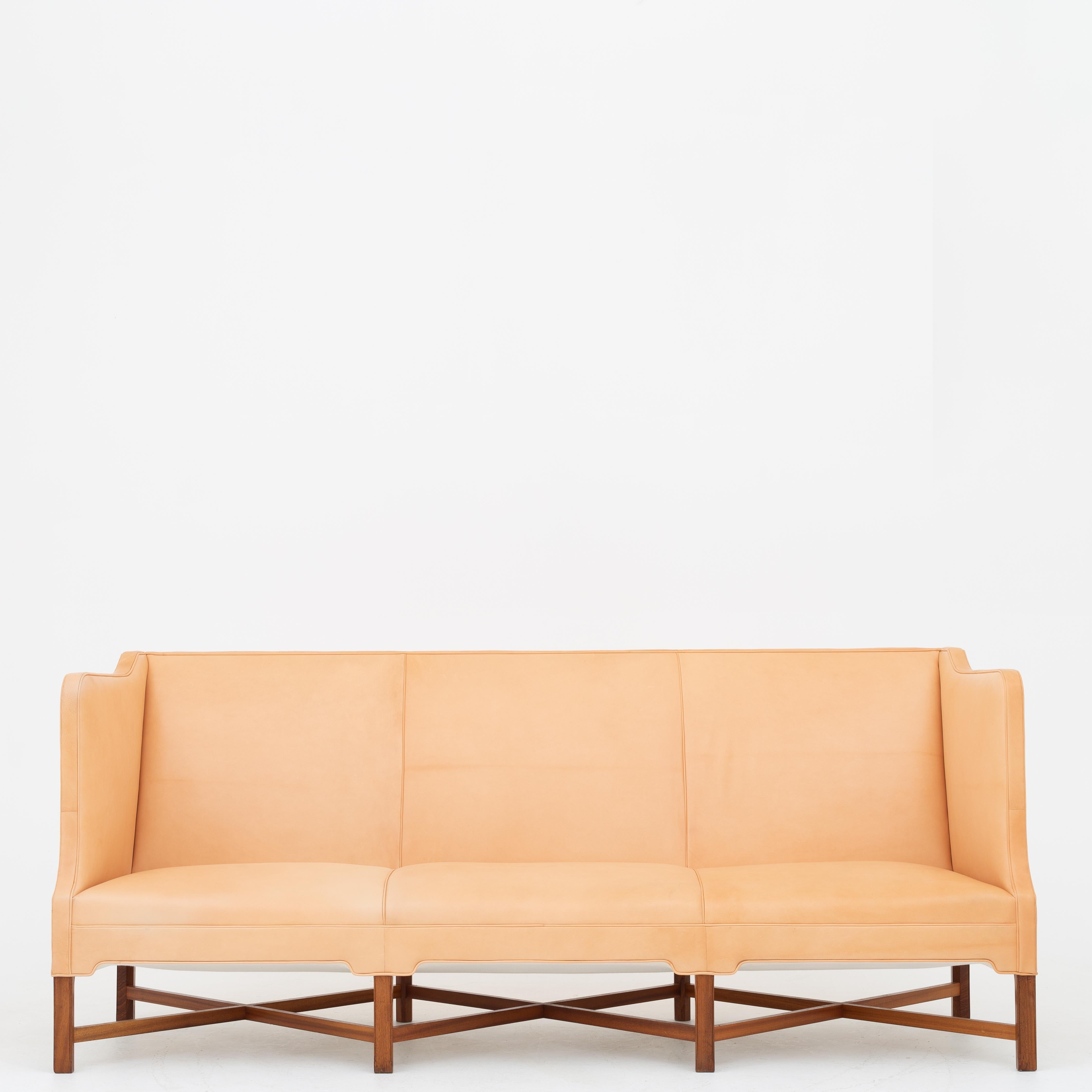 KK 4118 3-Sitz-Sofa aus Niger-Leder von Kaare Klint 1