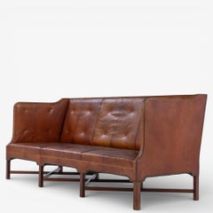 KK 4118 - Sofa in patinated Niger leather designed by Kaare Klint