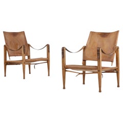 KK 47000 - 'Safari Chair' in natural leather by Kaare Klint