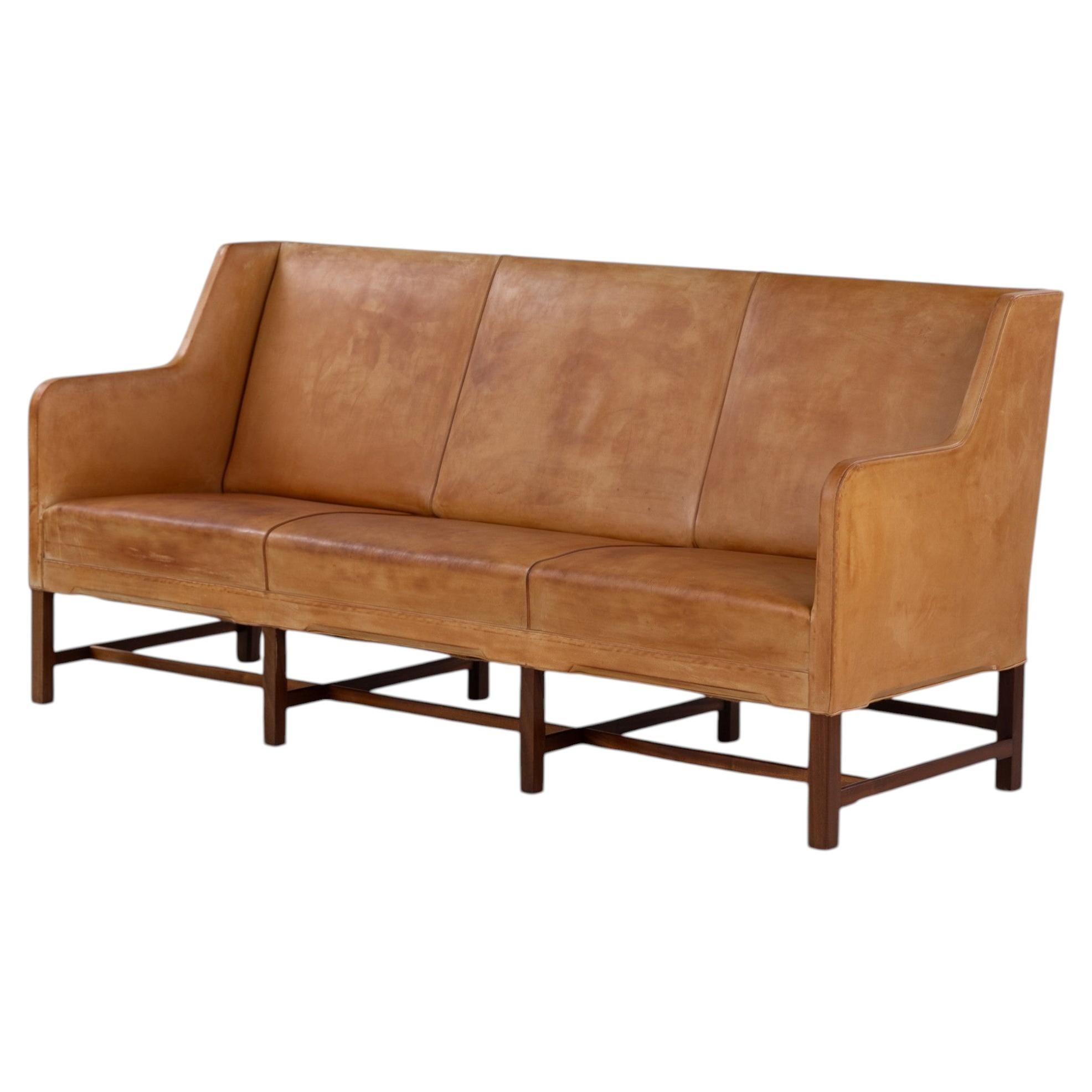 KK 5011 - 3 pers. sofa in natural leather by Kaare Klint