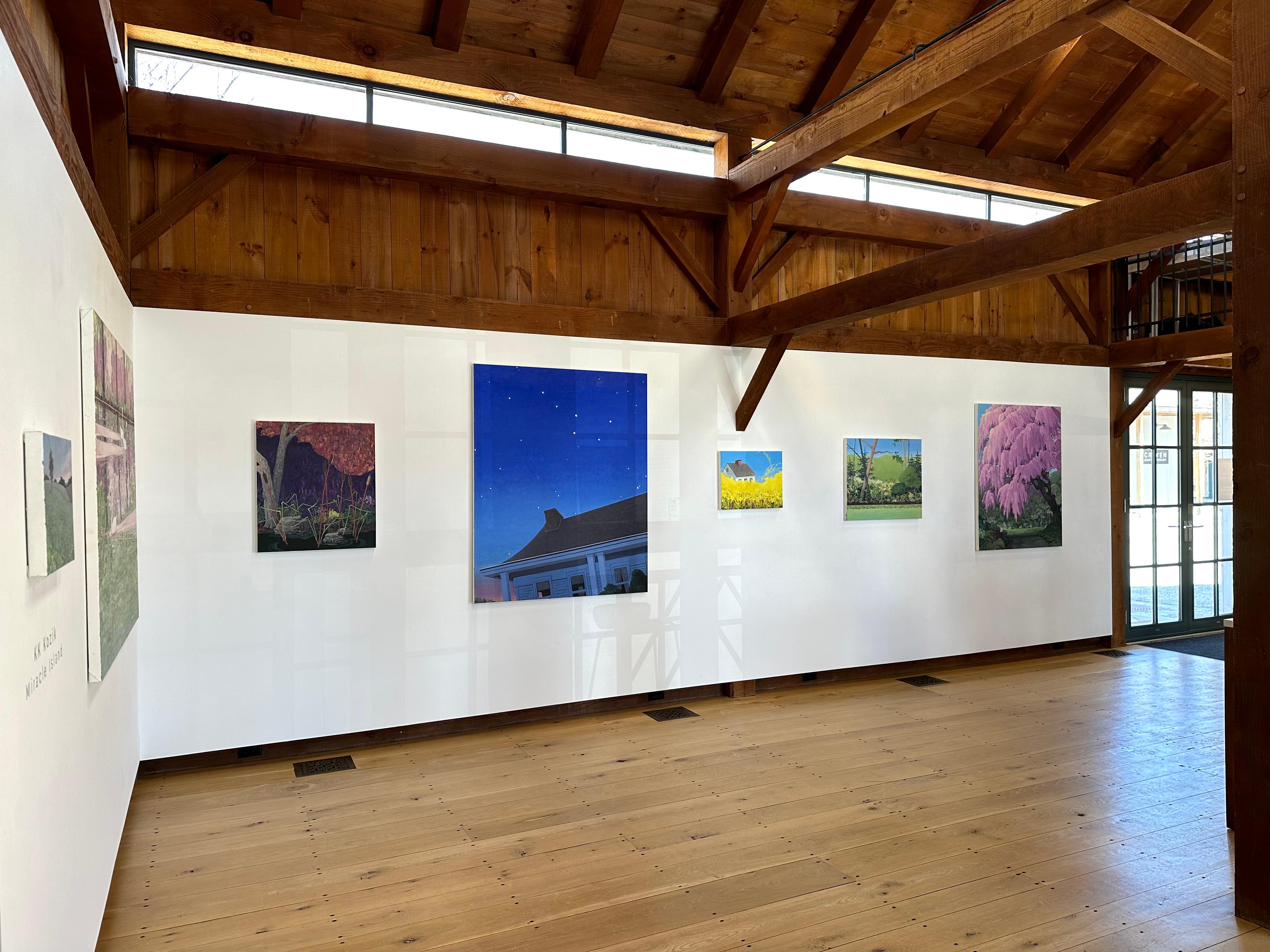 Lakeside - Kiefer Bäume Blumen Grünes Wasser Blauer Himmel Wald See Landschaft, 2024 im Angebot 6