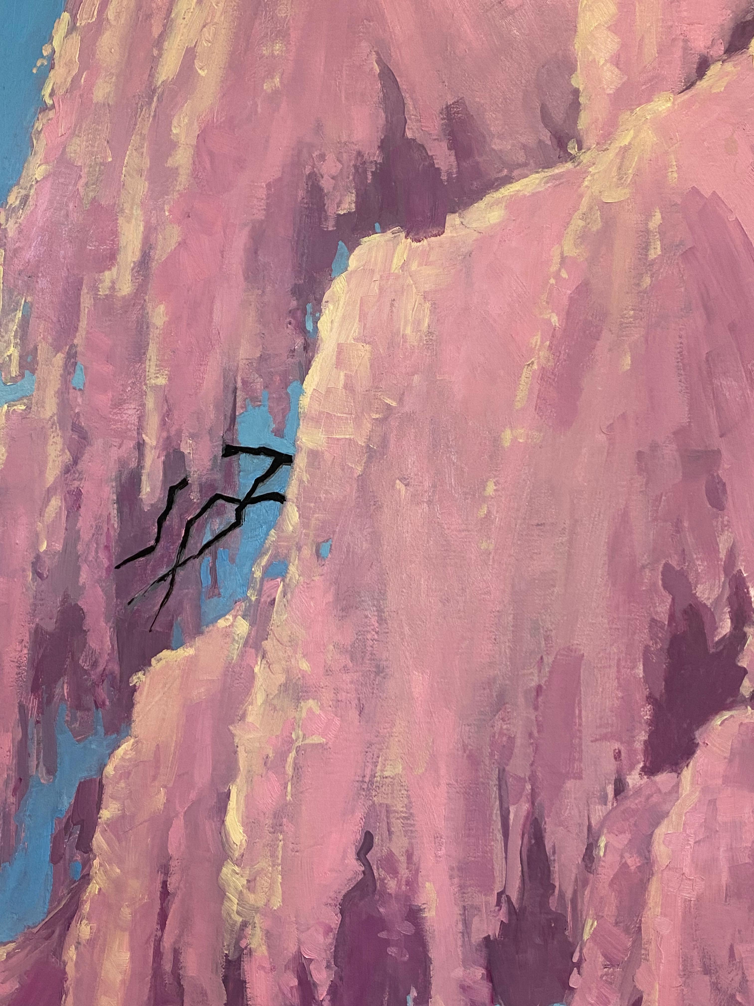 Traubenkirsche - Rosa Kirschblüte Grüne Bäume Parklandschaft, 2022 im Angebot 1