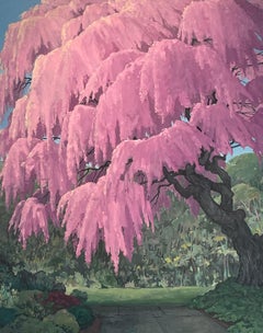 Weeping Cherry - Pink Cherry Blossom Green Trees Park Landscape, 2022