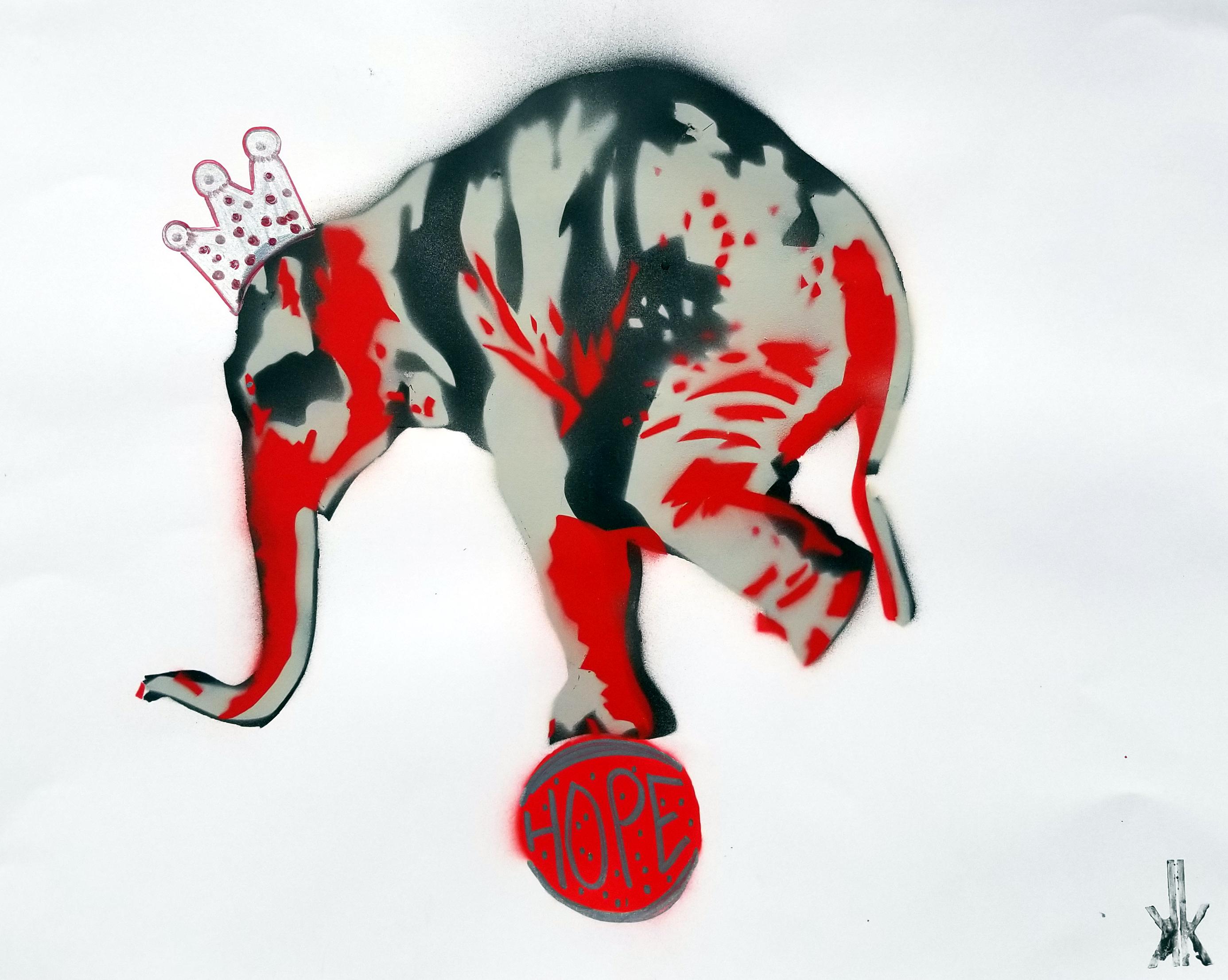 K.K. Animal Painting - Elephant: HOPE