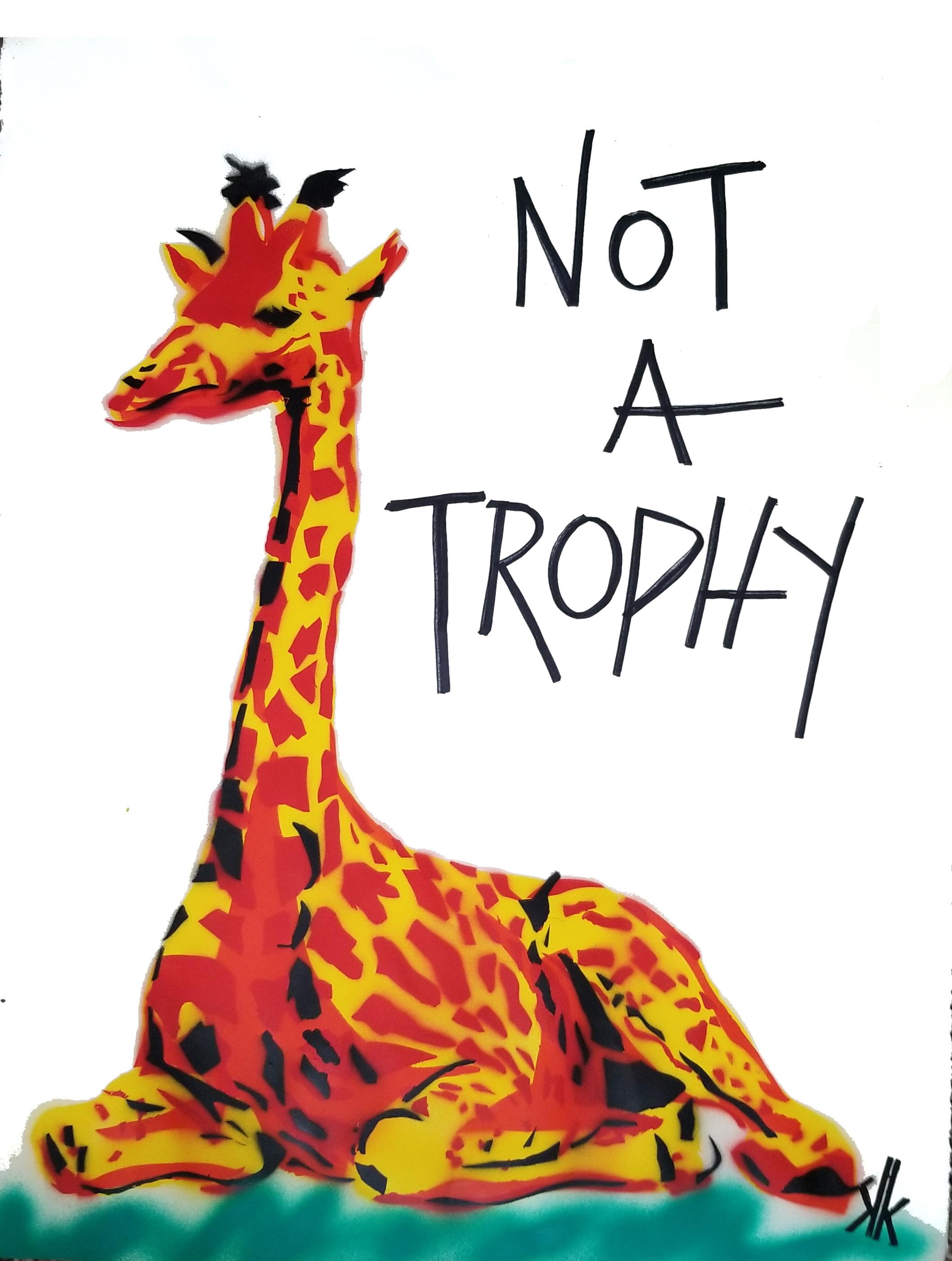 Giraffe: Not A Trophy - Painting by K.K.
