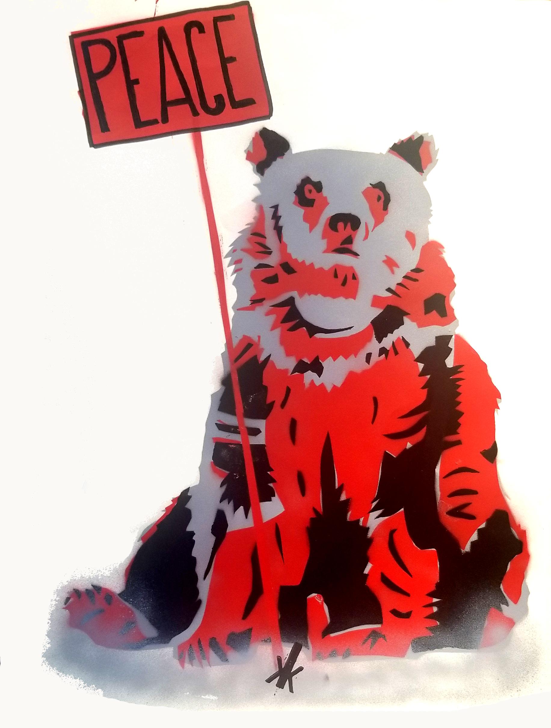 Orso Grizzly PACE - Mixed Media Art di K.K.