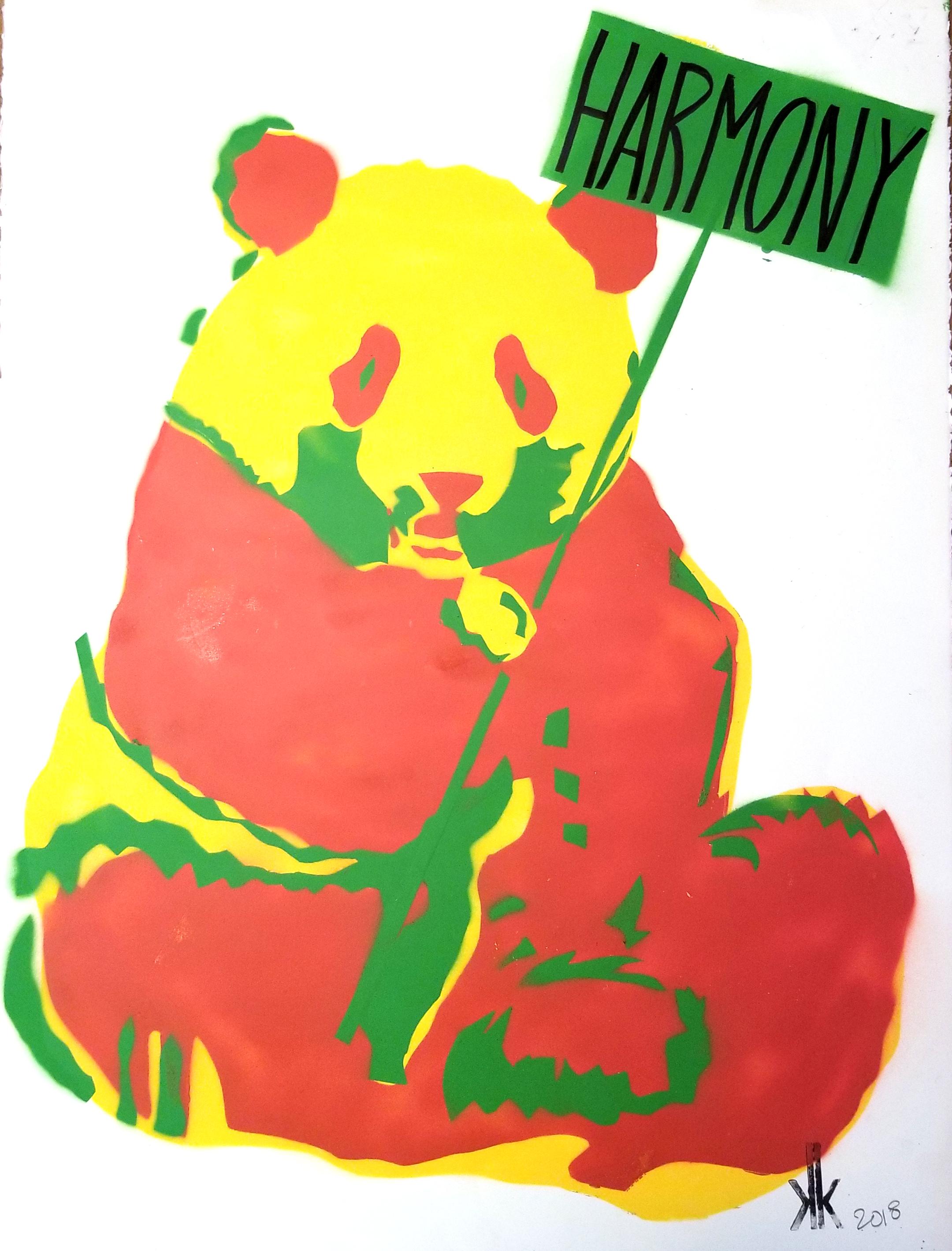 Panda:  AMOR - Painting de K.K.