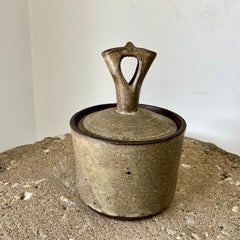 K.K. Sadowski Studio Pottery Lidded Stoneware Vessel, Nova Scotia, 1950s