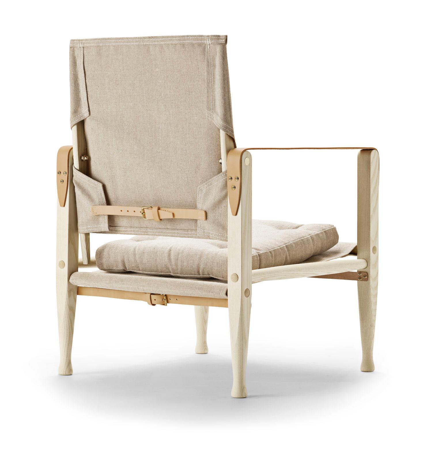 KK47000 Safari Chair Ash Oil with Natural Fabric by Kaare Klint In New Condition In Burlington, NJ