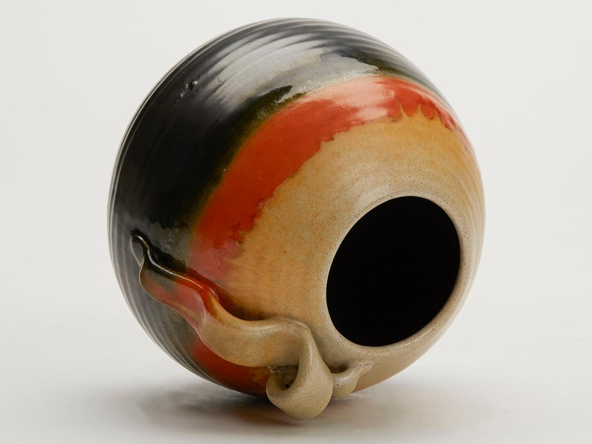 Keramikvase aus glasierter holländischer Art-Déco-Keramik von Klaas Mobach (Art déco) im Angebot