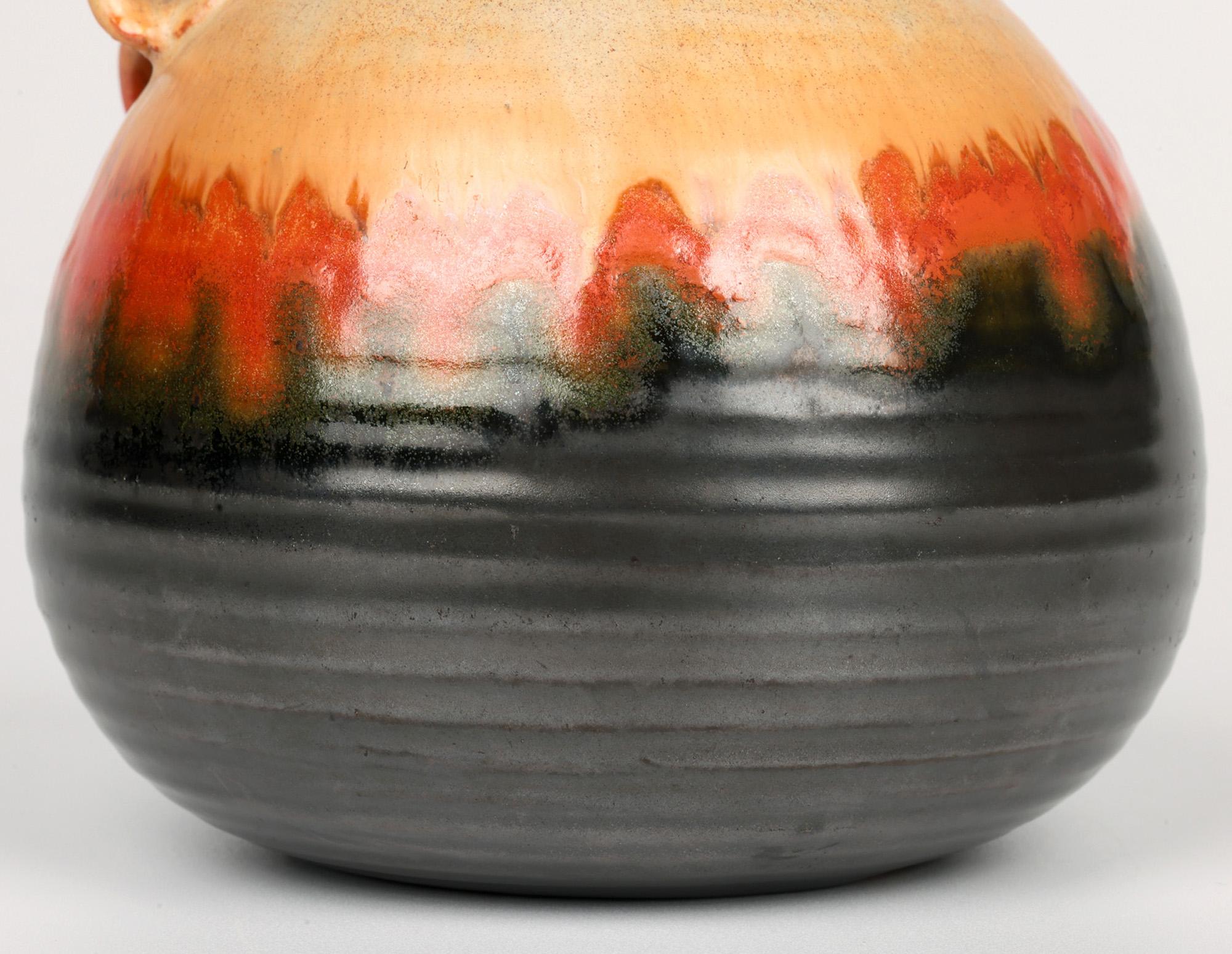 Art déco Klaas Mobach Keramiek vase en poterie d'art émaillée Art Déco néerlandais en vente
