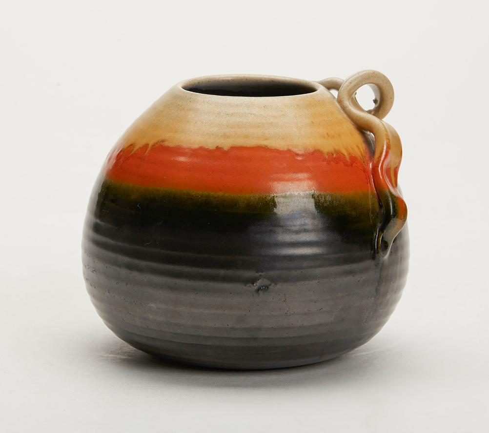 Keramikvase aus glasierter holländischer Art-Déco-Keramik von Klaas Mobach (Töpferwaren) im Angebot