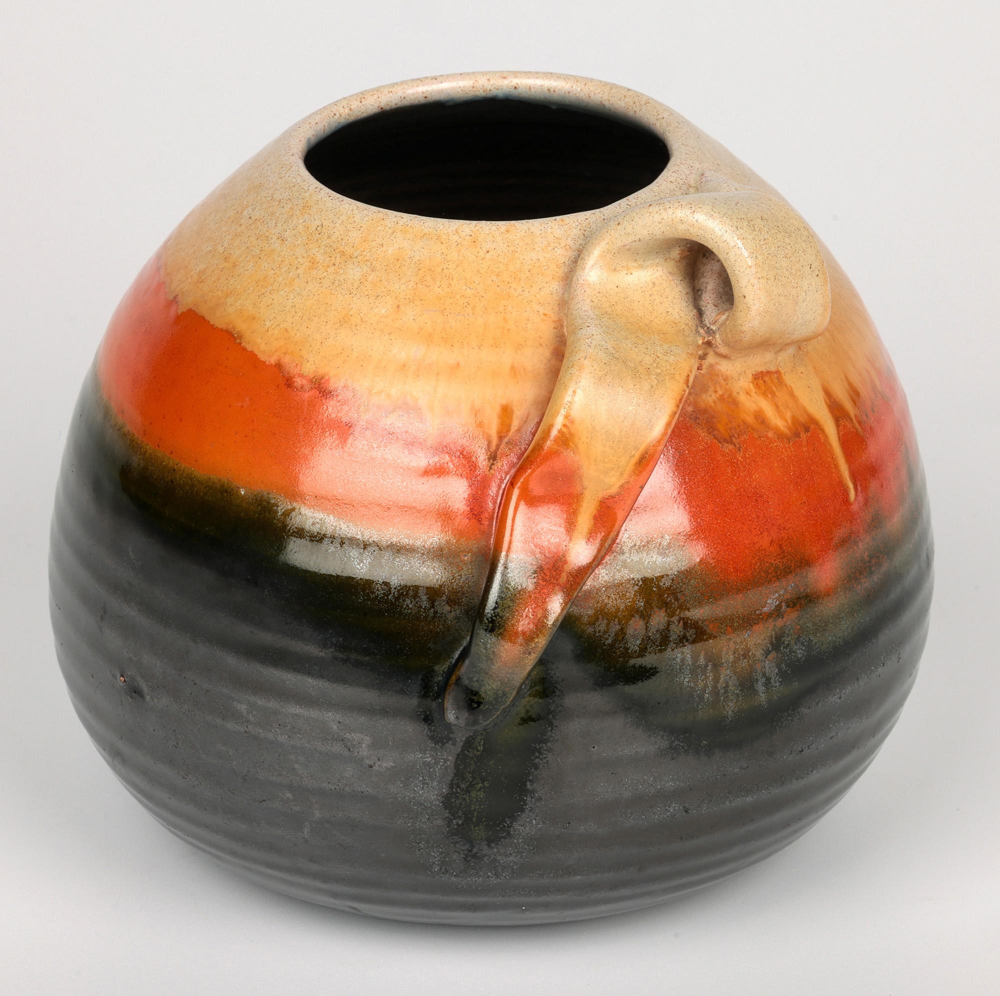 Grès Klaas Mobach Keramiek vase en poterie d'art émaillée Art Déco néerlandais en vente