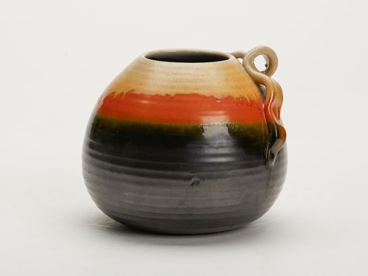 Keramikvase aus glasierter holländischer Art-Déco-Keramik von Klaas Mobach im Angebot 1