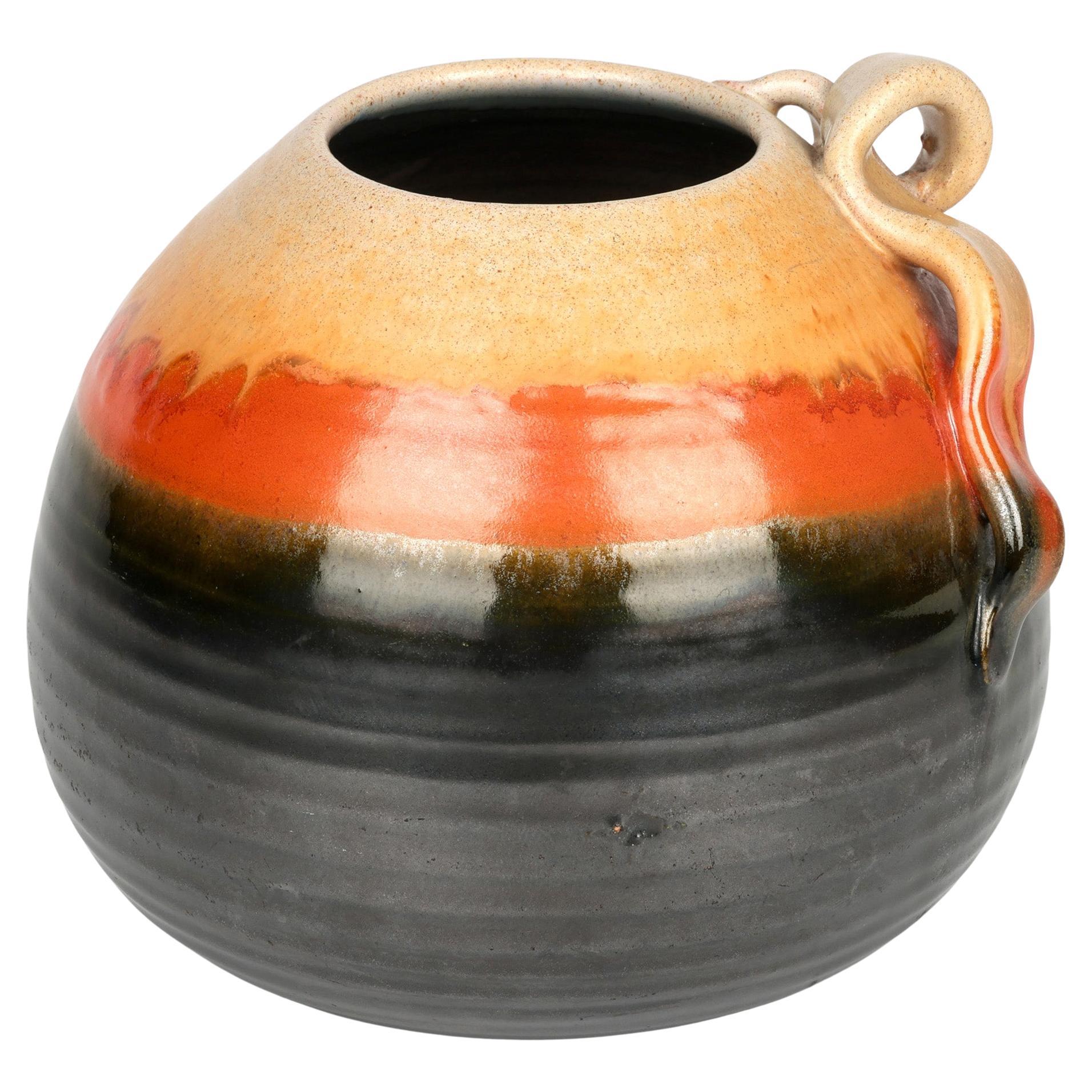 Klaas Mobach Keramiek Niederländische glasierte Art-déco-Kunstkeramik-Vase, Art déco