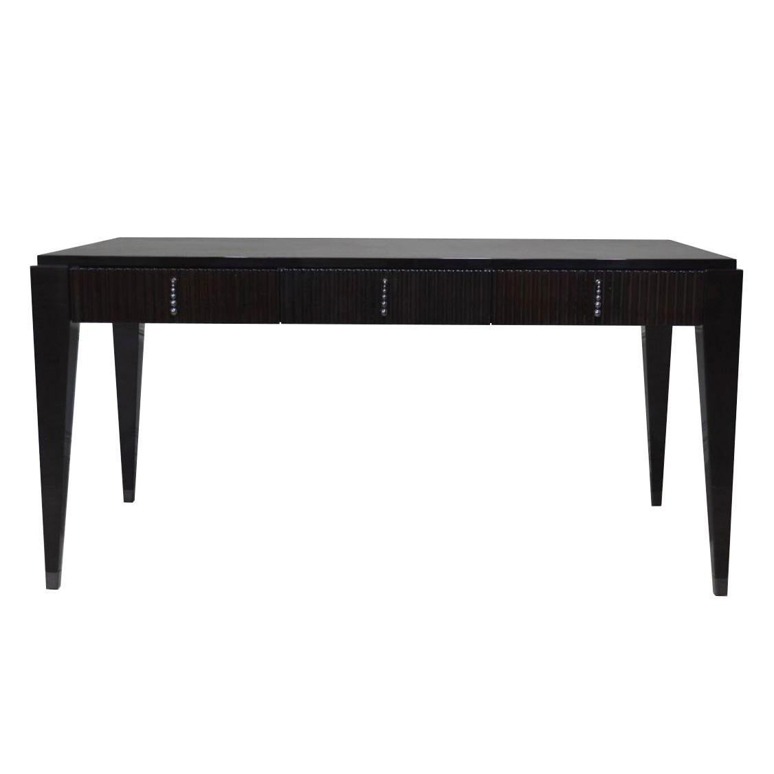 Modern ‘Klab D’ Contemporary Ebony High-Gloss Writing Desk with Leather Top For Sale
