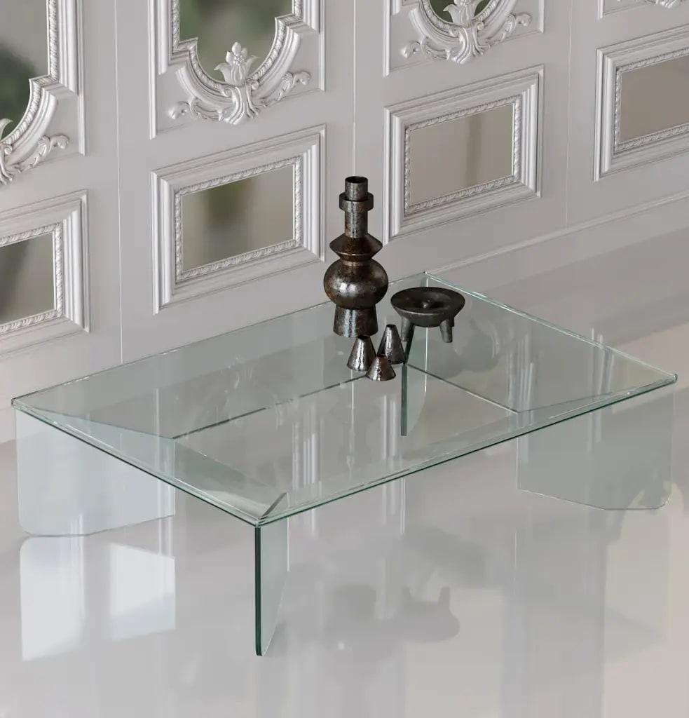 Couchtisch aus Klarglas von Hermhaus (Handgefertigt) im Angebot