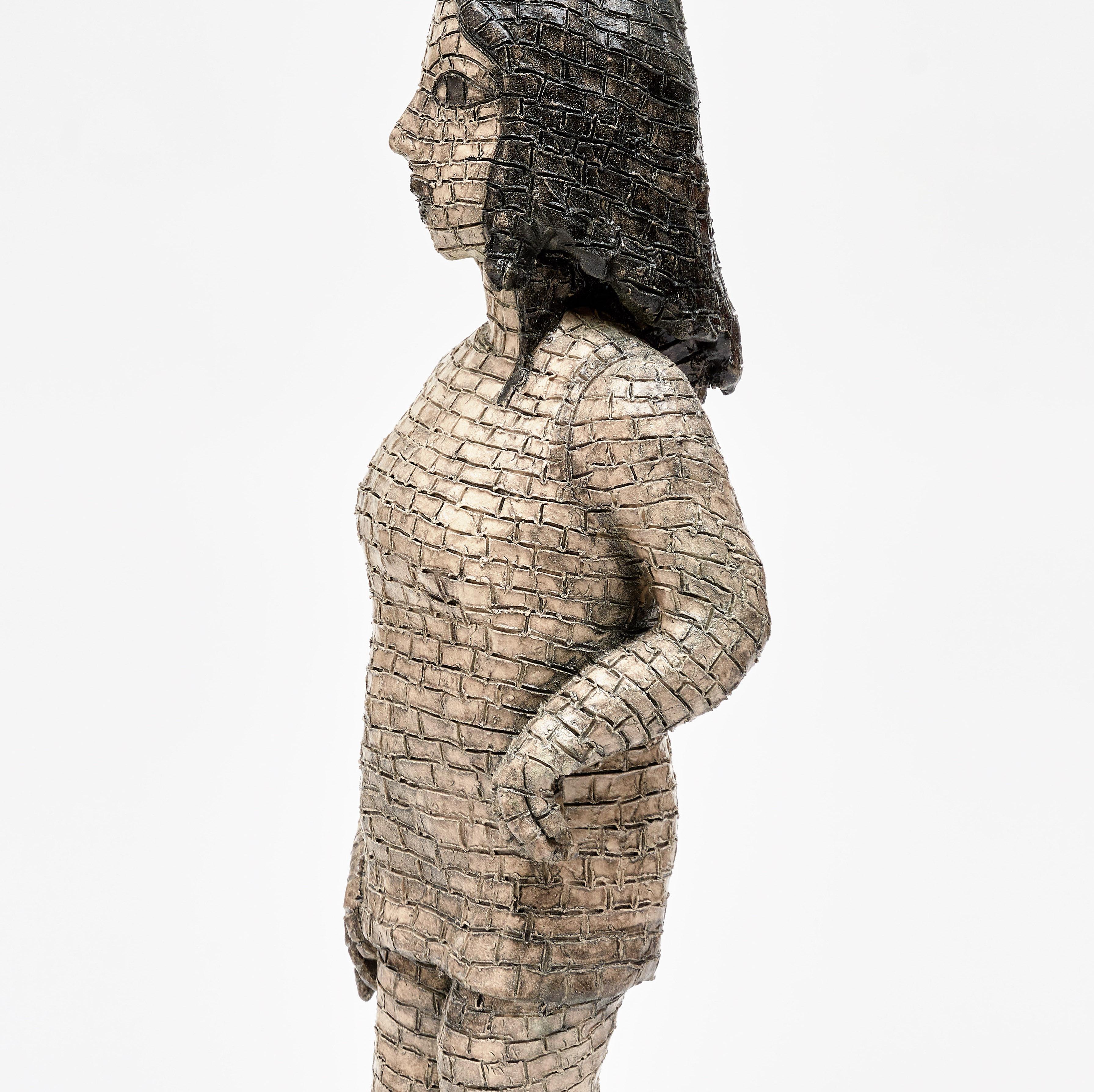 Fireplace - Gray Figurative Sculpture by Klara Kristalova
