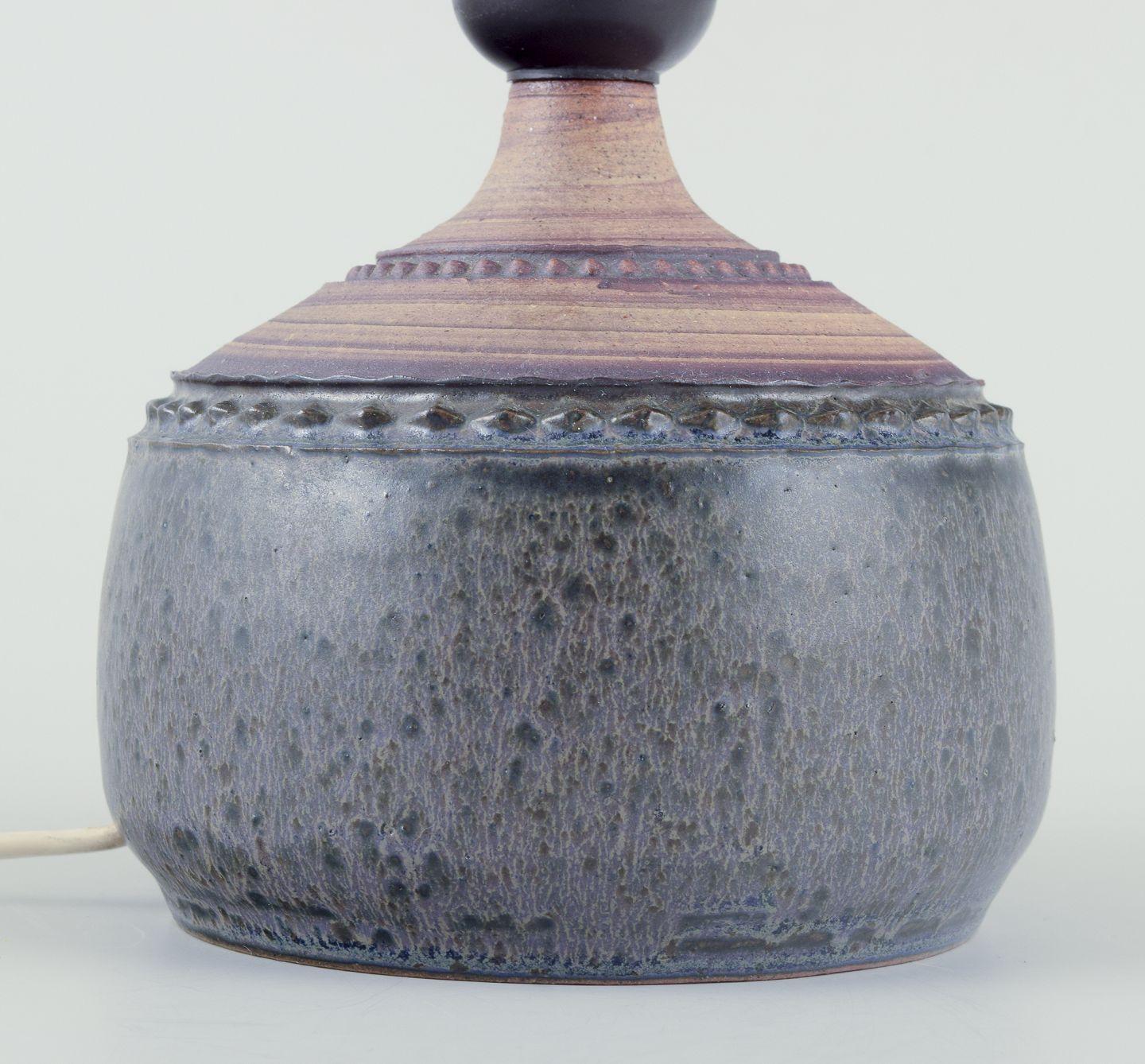 Scandinavian Modern Klas-Göran Klaesson for Höganäs, Sweden.  Table lamp of stoneware,  1970s For Sale