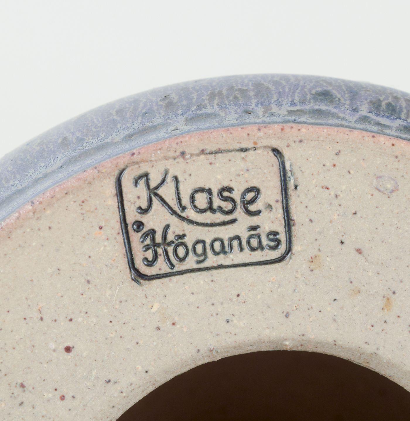 Glazed Klas-Göran Klaesson for Höganäs, Sweden.  Table lamp of stoneware,  1970s For Sale