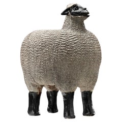 Klas-Göran Klaesson Sheep Sculpture in Stoneware, Sweden 1991