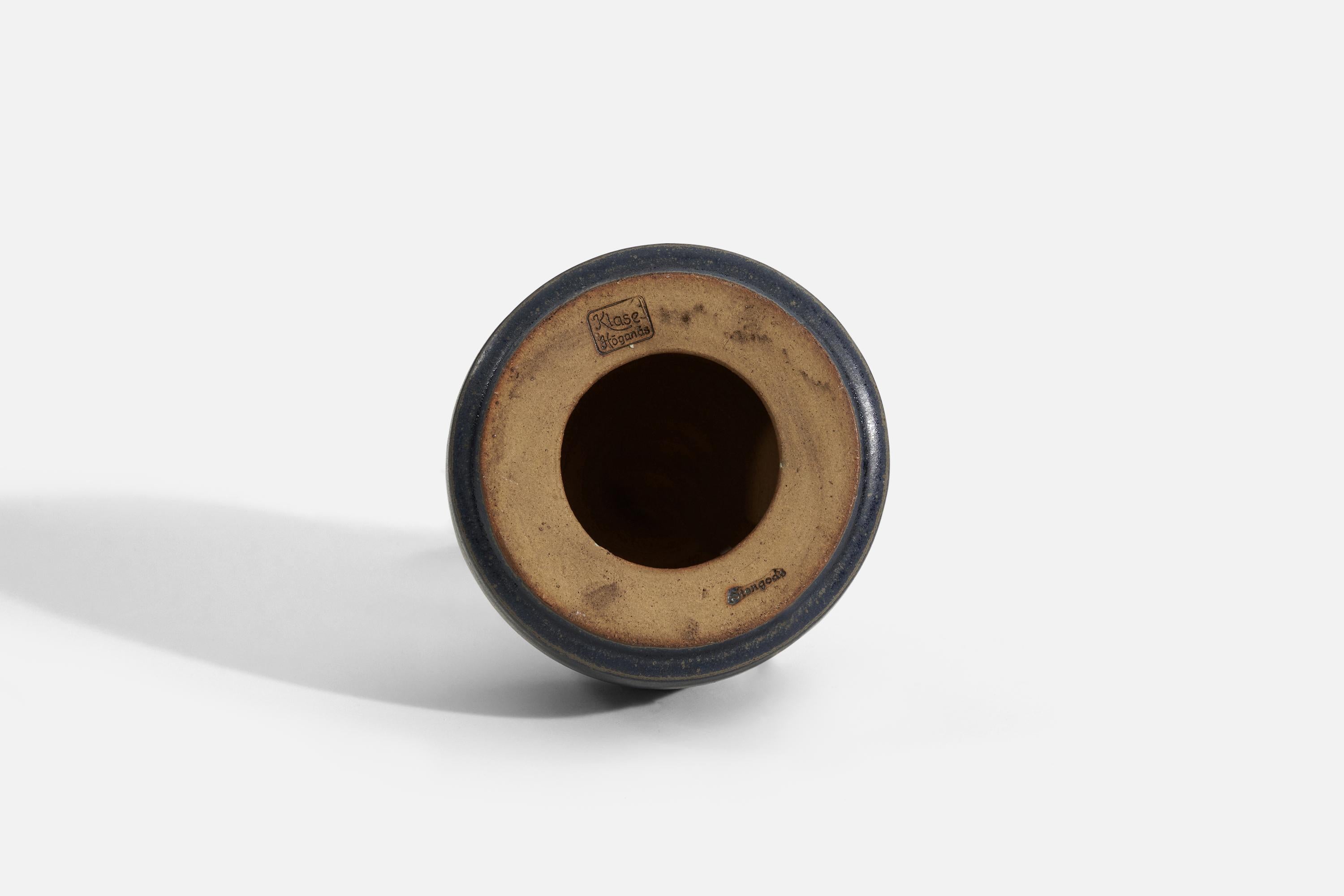 Milieu du XXe siècle Klase Hgans, lampe de bureau, grès incisé émaillé, Suède, années 1960 en vente