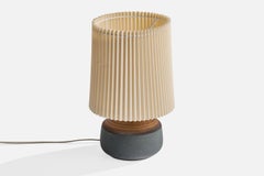 Klase Höganäs, Tischlampe, Steingut, Stoff, Schweden, 1960er Jahre