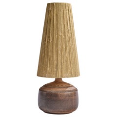 Klase Höganäs, lampe de table, grès, tissu, Suède, années 1960