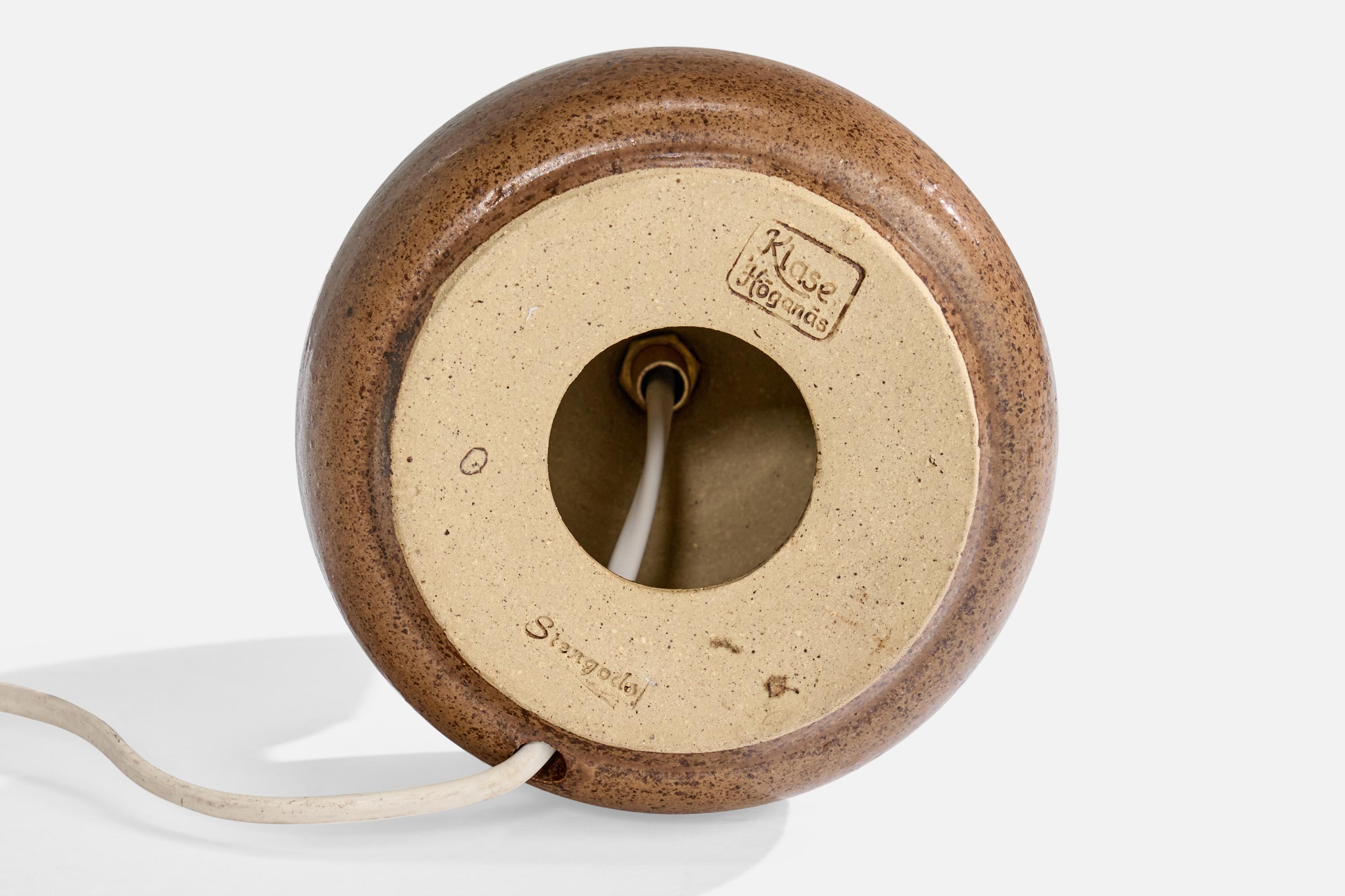 Klase Höganäs, Table Lamp, Stoneware, Paper, Sweden, 1960s For Sale 3