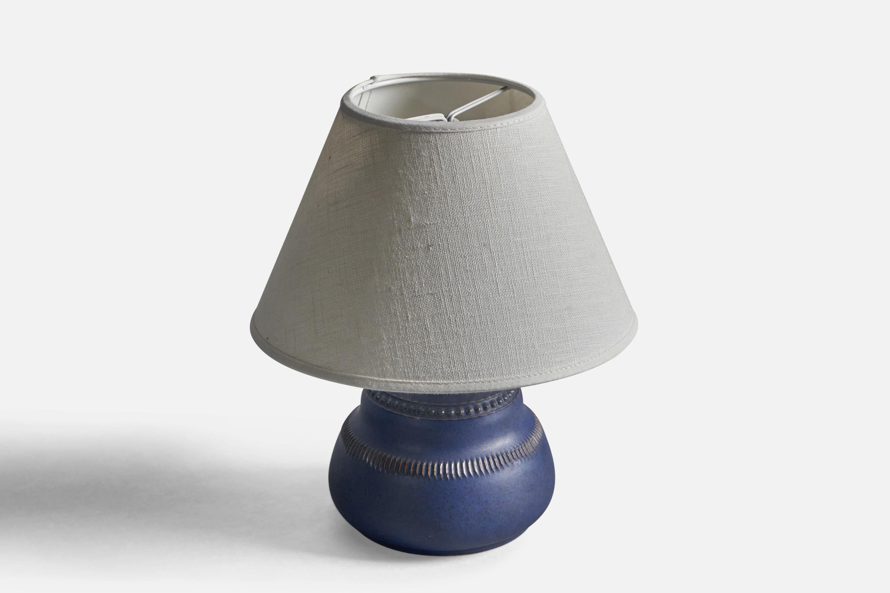 Mid-Century Modern Klase Höganäs, Table Lamp, Stoneware, Sweden, 1960s For Sale