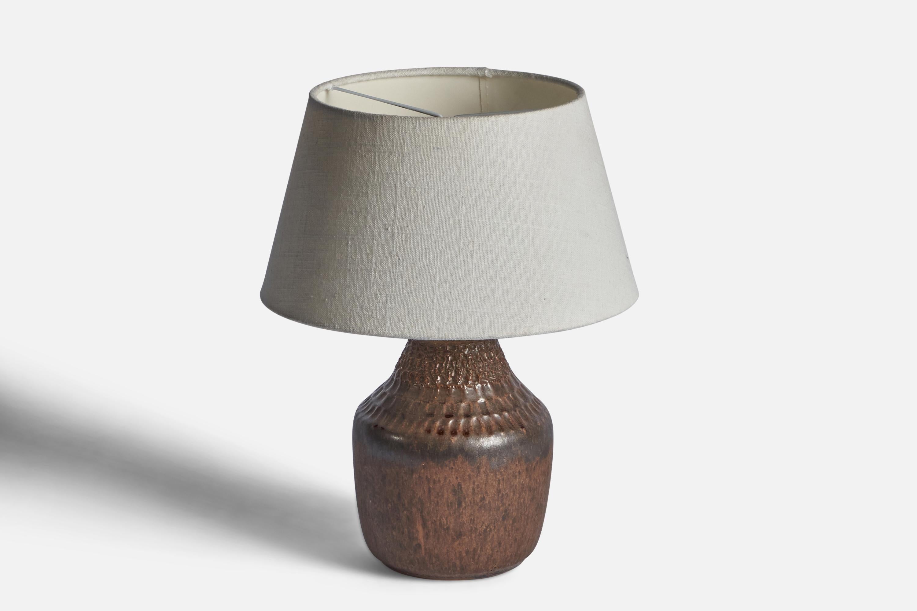 Swedish Klase Höganäs, Table Lamp, Stoneware, Sweden, 1960s For Sale