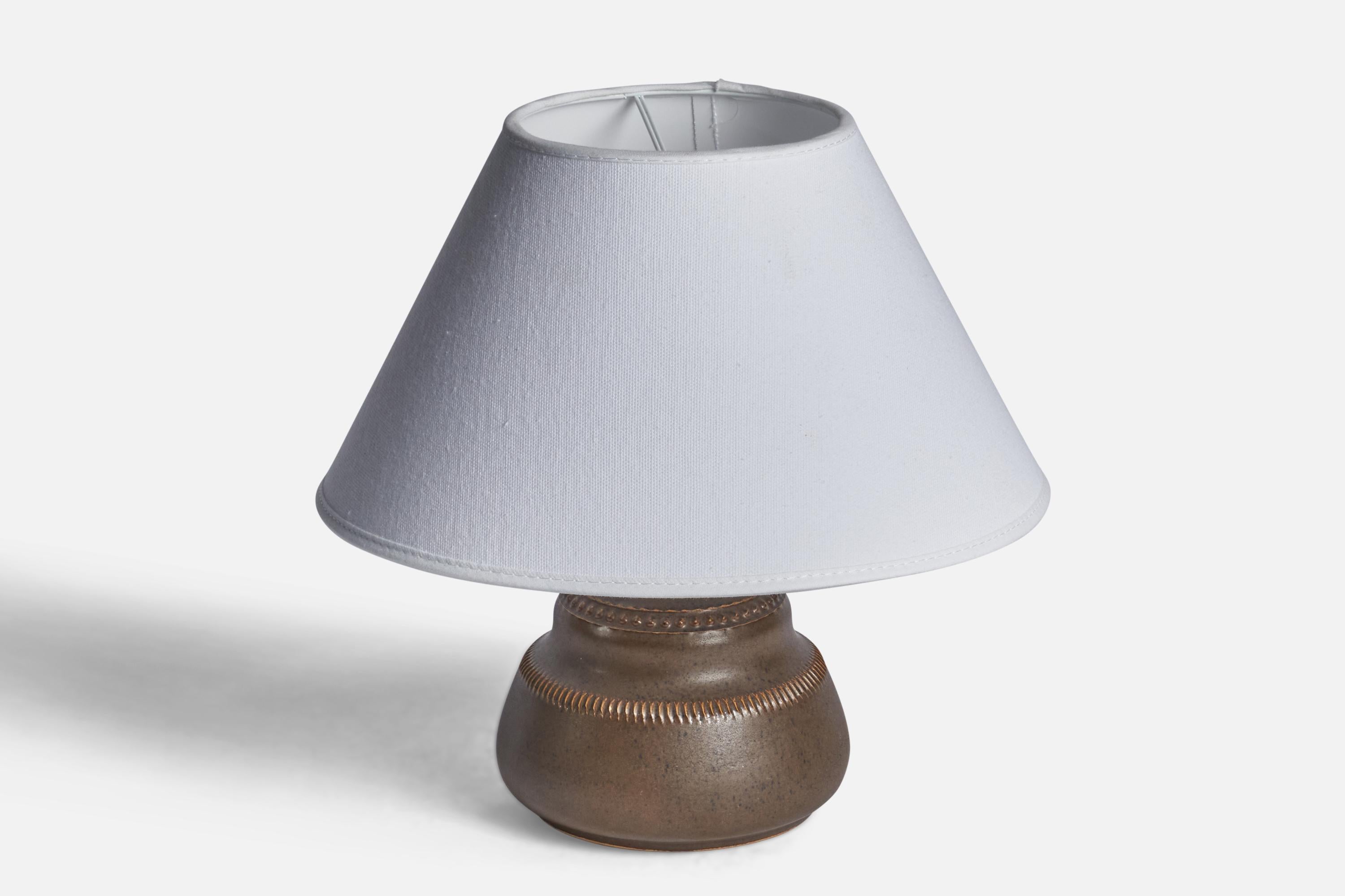 Mid-Century Modern Klase Höganäs, Table Lamp, Stoneware, Sweden, 1960s For Sale