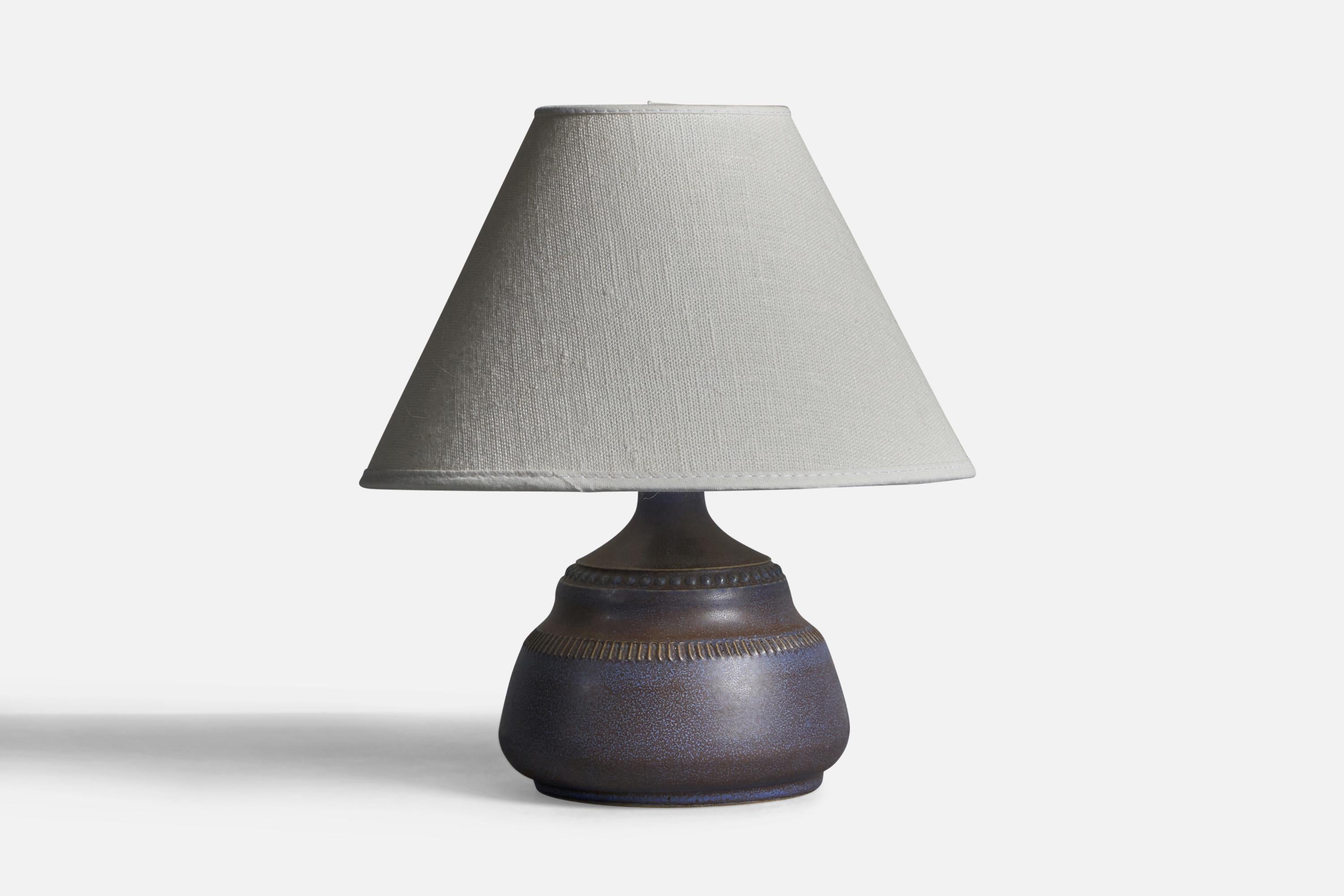 Swedish Klase Höganäs, Table Lamp, Stoneware, Sweden, 1960s For Sale