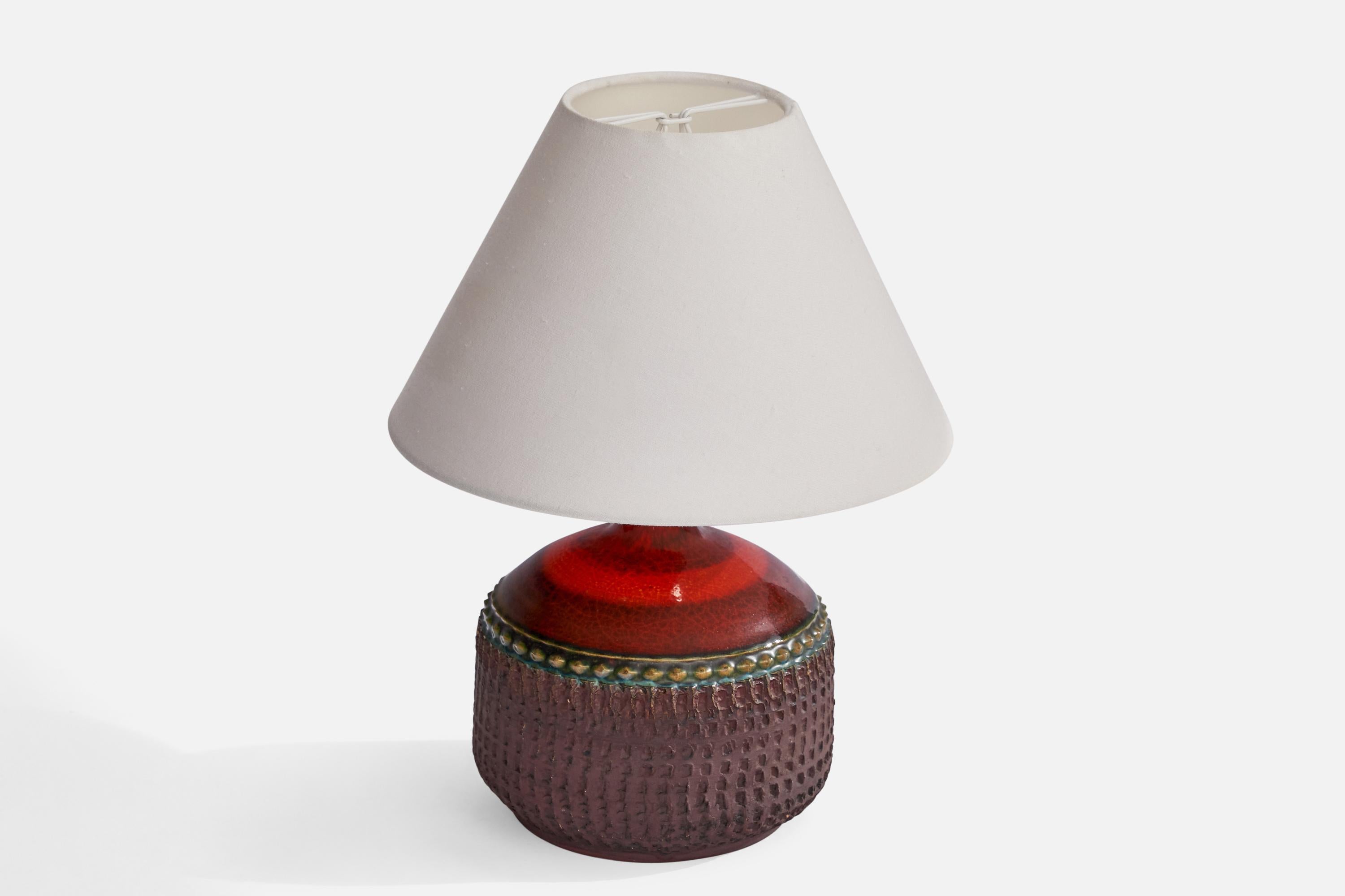 Scandinavian Modern Klase Höganäs, Table Lamp, Stoneware, Sweden, 1960s For Sale